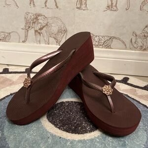 Havaianas Women’s Sandals Purple w Jewls, Sz. 8